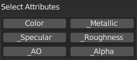 Selecting color attributes in Color Attribute Creator.