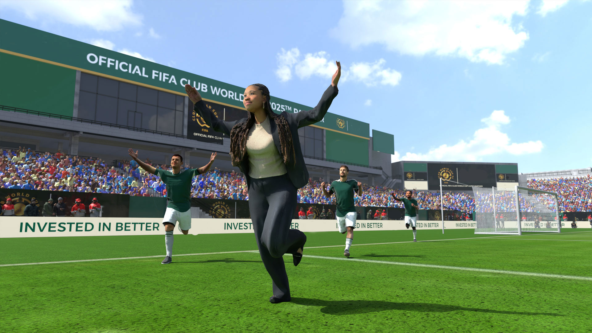 Fan avatar soccer experience at the FIFA Club World Cup.