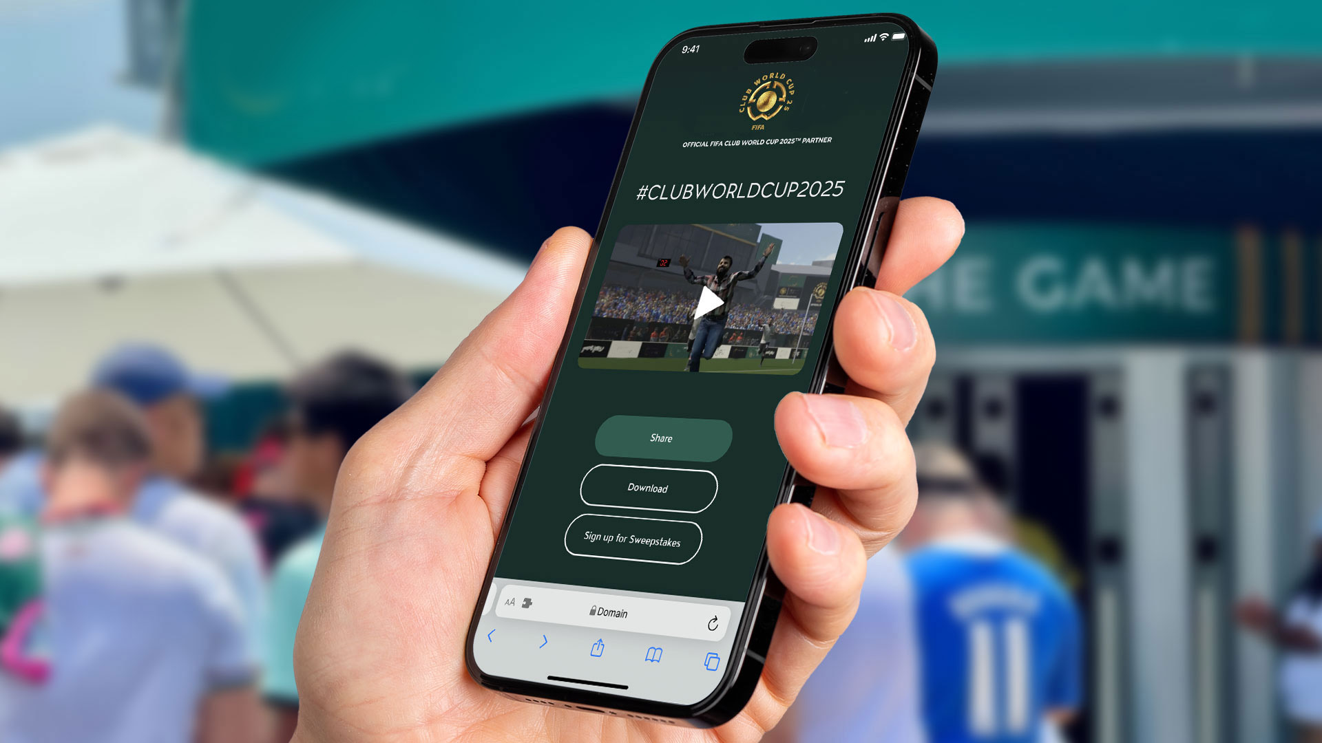 Personalized FIFA soccer video shown on a phone.