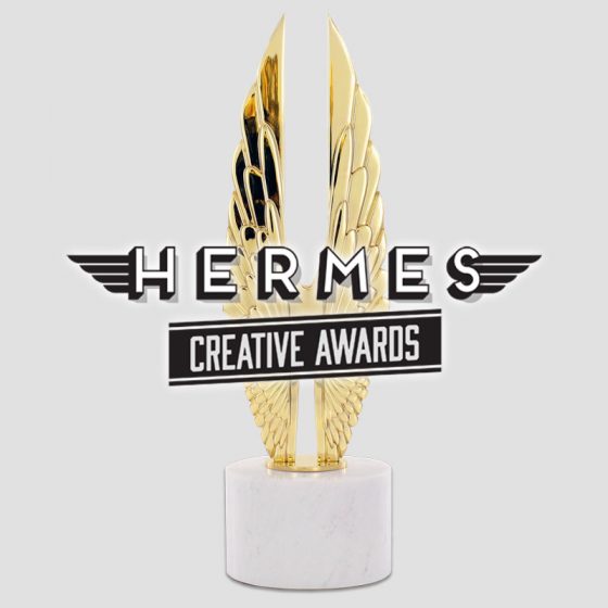 Spirit Halloween Times Square Hermes award badge.
