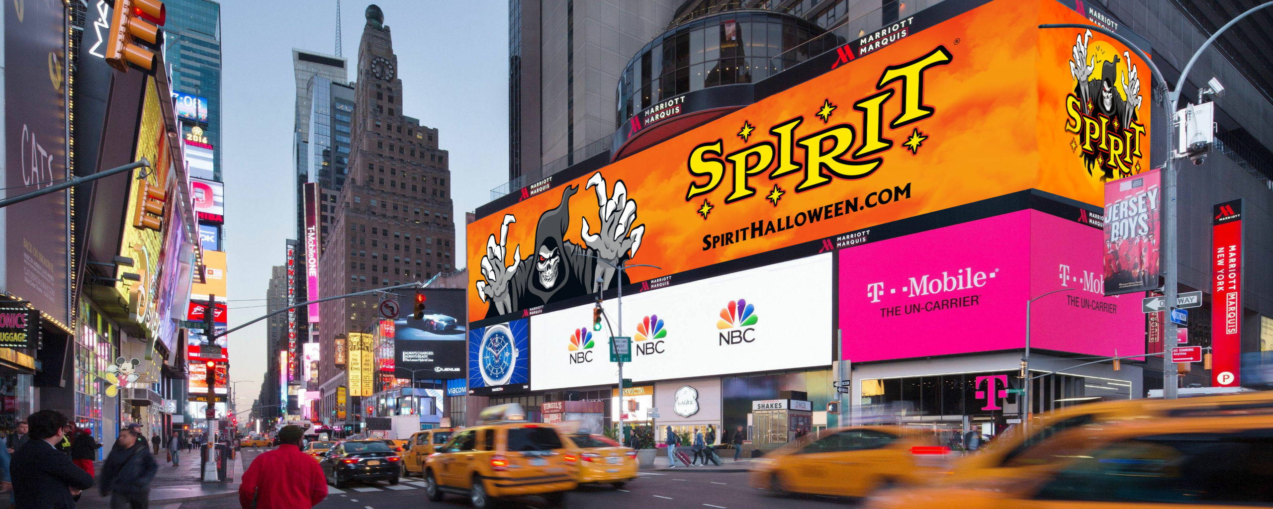 Jack Reaper billboard sequence composited into the Times Square context.